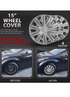 Pistol 15 Inch Hubcaps Set of 4PC Automotive Hub Caps with Universal Snap-On Retention Rings  Wheel Cover Kit  - Image 3