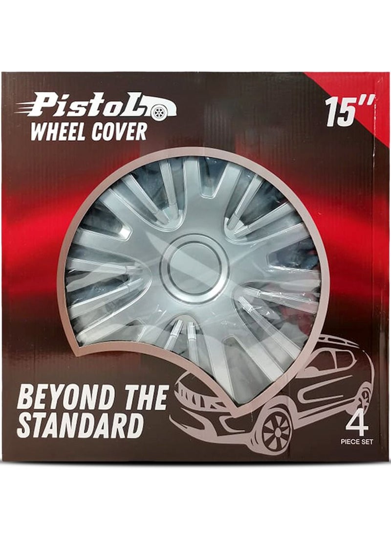 15 Inch Wheel Covers – 4 Piece Set – Wheel Cup Universal Fit for Most Cars – Durable ABS Plastic Hub Caps with Retention Ring for Secure Fit – Easy Installation, OEM Replacement Style