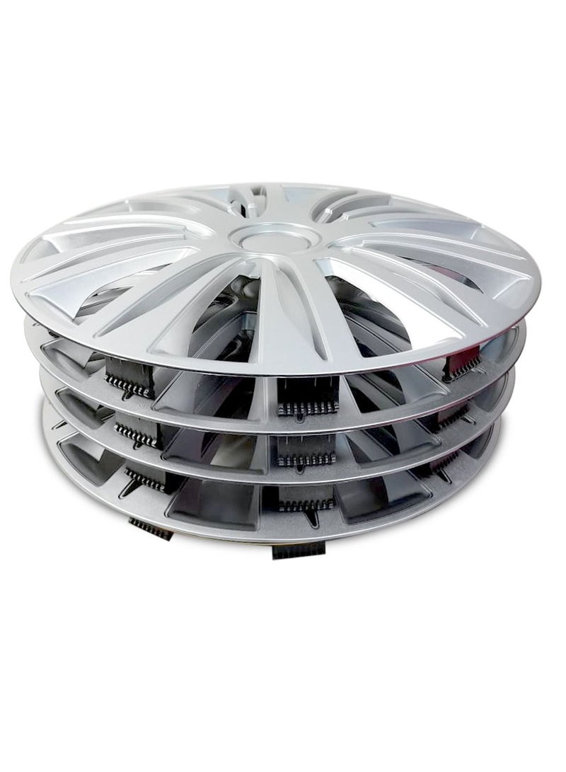 15 Inch Wheel Covers – 4 Piece Set – Wheel Cup Universal Fit for Most Cars – Durable ABS Plastic Hub Caps with Retention Ring for Secure Fit – Easy Installation, OEM Replacement Style