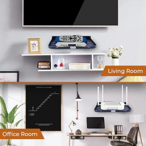 LRIPL Multipurpose Wall Mount Stand – Stylish Black Shelf for Set Top Box, DTH Receiver, WiFi Router, Modem, Gaming Console & Small Electronic Devices - Image 4