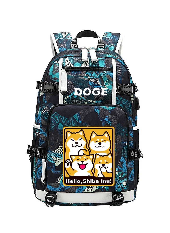 Shiba Inu Cute School Bag Boys Elementary School Senior Campus Junior High School Student Backpack 47*14*30cm