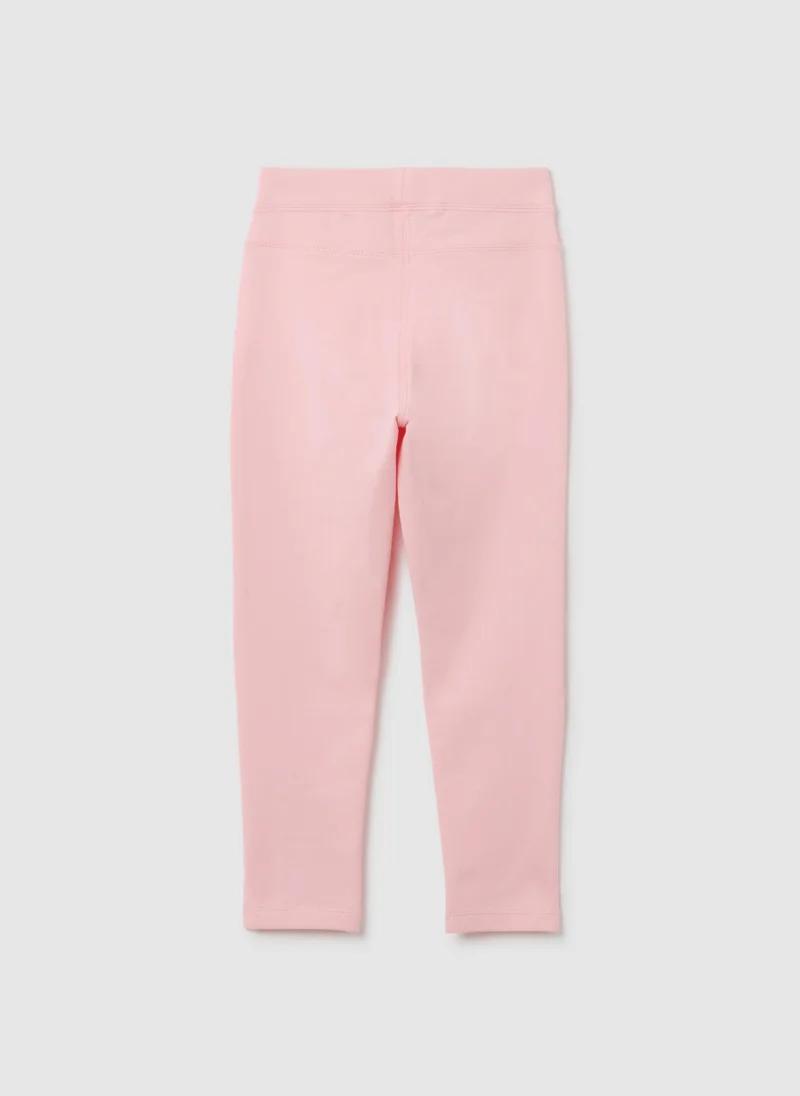او في اس GIRL'S PINK SLIM FIT COTTON LEGGINGS
