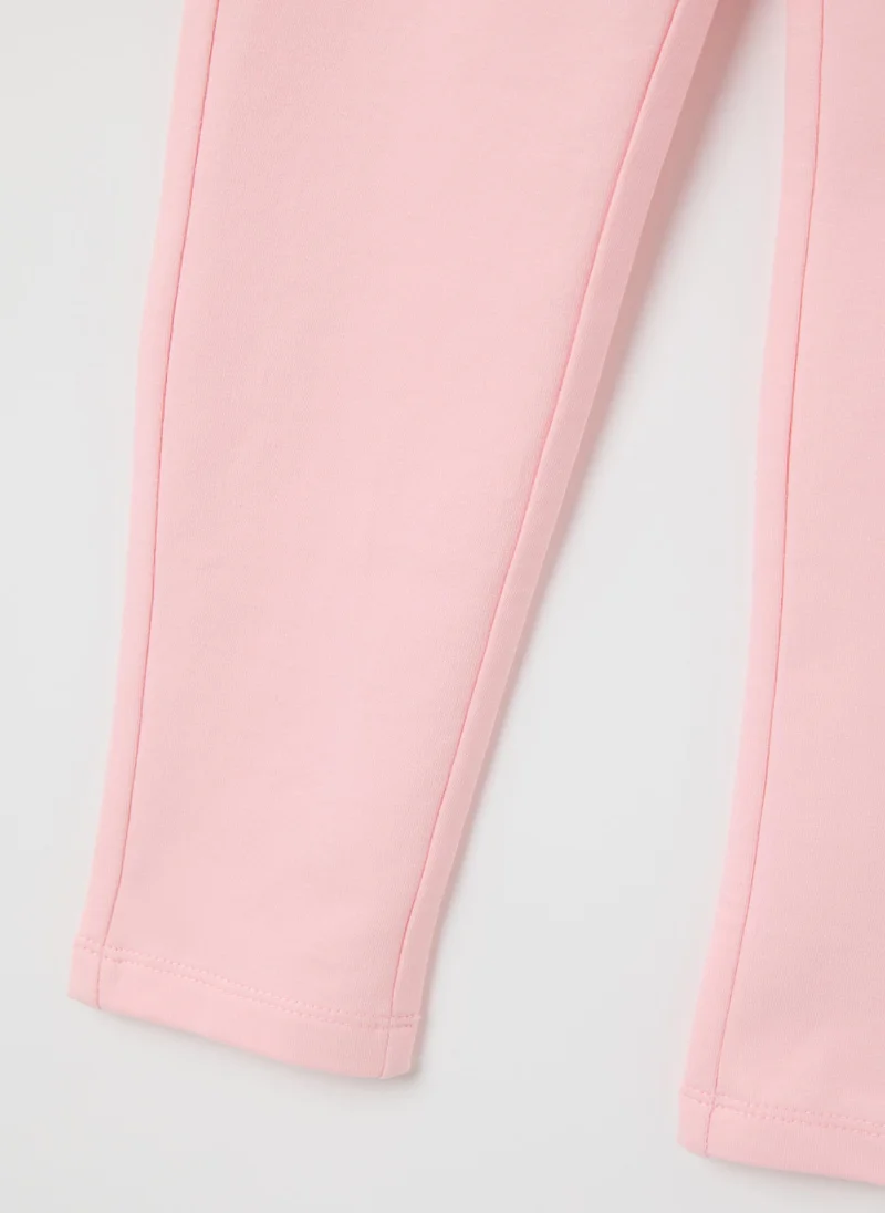 Ovs GIRL'S PINK SLIM FIT COTTON LEGGINGS