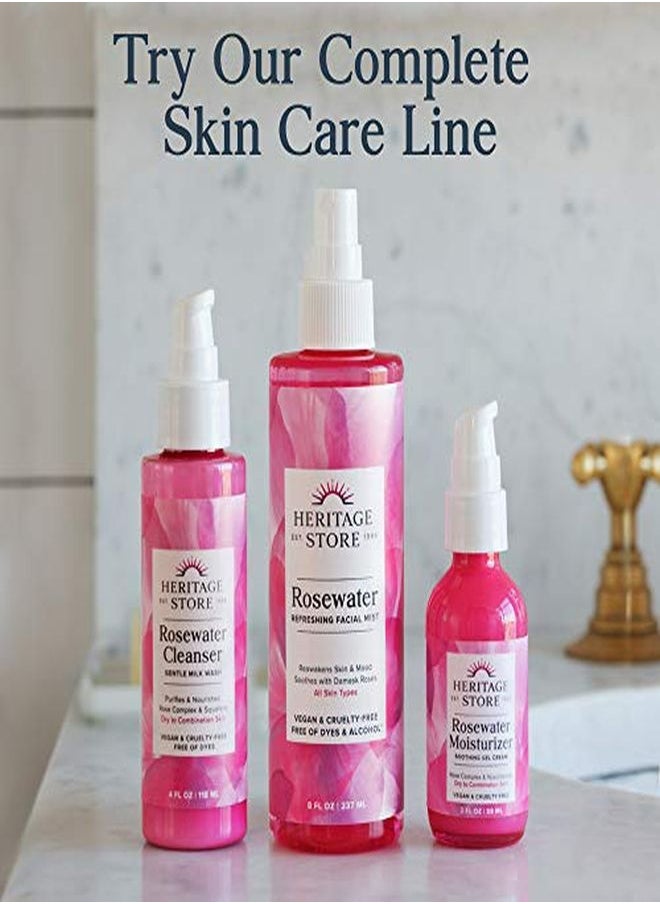 Heritage Store - Rosewater Cleanser | PhBalanced Milk Wash | Purifes & Nourishes | Dry To Combination Skin | Vegan | 4Oz - Image 1