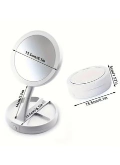 Arabest 10X Magnifying LED Makeup Mirror With Light, Simple Foldable Stand With Storage Function Lighted Vanity Makeup Double Sided Mirror For Household, Beauty Gift For Women  - Image 4
