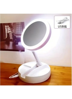 Arabest 10X Magnifying LED Makeup Mirror With Light, Simple Foldable Stand With Storage Function Lighted Vanity Makeup Double Sided Mirror For Household, Beauty Gift For Women  - Image 5