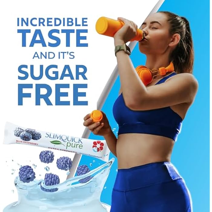 SlimQuick Pure 3X Extra Strength Drink Mix Packets, Metabolism and Weight Management for Women, Helps in Fat Breakdown, with Green Tea, Caffeine, Chaste Tree, Rhodiola - Blue Raspberry 26 Count - Image 3
