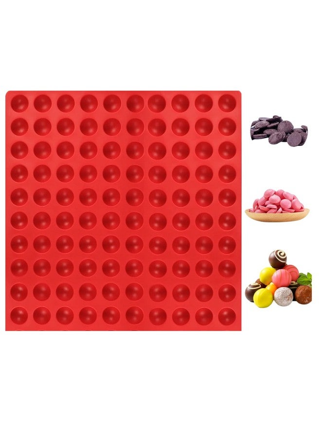 MoldBerry Silicone Chocolate Mold | 100 Cavity Mini Round Mould | Semi Sphere Gummy Candy Mold | Dog Treats Pan | Chocolate Drops Mold for Ganache Jelly Caramels Cookies (Multicolor - PK1) - Image 1
