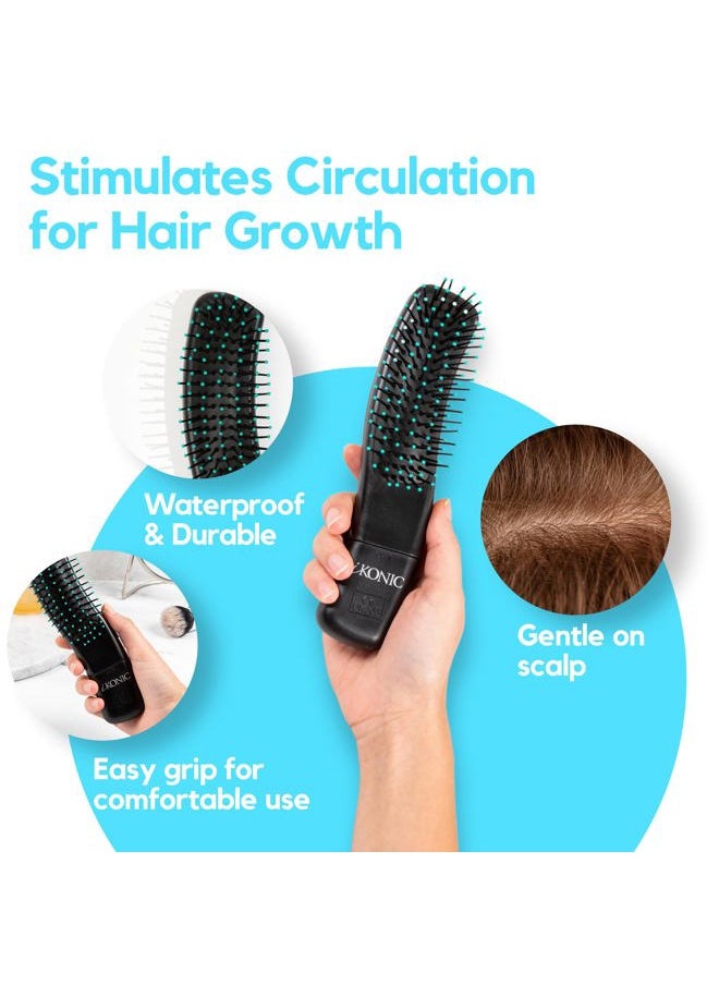 IKONIC 3-in-1 Scalp Massage Brush - Vibrating Scalp Brush for Hair Growth | Head Massager, Exfoliating Scrubber, Neck and Back Relief, Hair Detangler, Stimulator for Circulation, and Stress Reduction  - Image 2