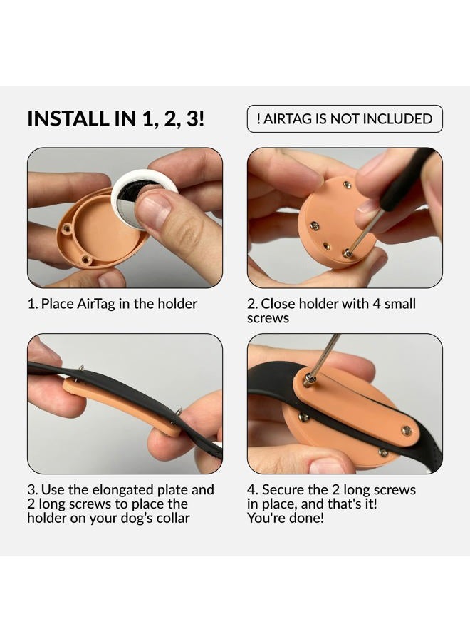 CollarDirect Waterproof AirTag Dog Collar Holder, Sturdy Alternative to AirTag Dog Collar, Fits All Width Collars… (2 Pack, Pink) - Image 3