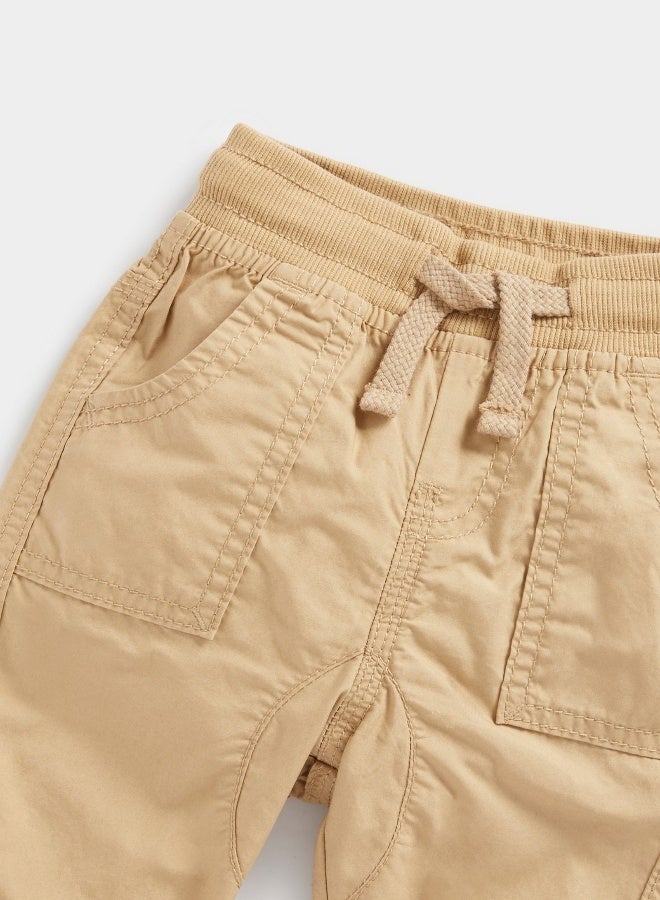 mothercare Tan Poplin Roll Up Trousers  - Image 3