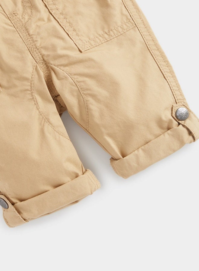 mothercare Tan Poplin Roll Up Trousers  - Image 4