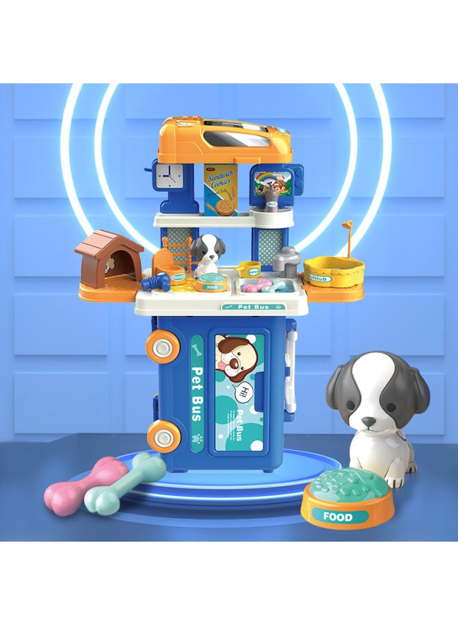 Children's Interactive Simulation Dresser Kitchen Medical Tools Bus Shape Play Toys Birthday Gift-Specifications:7181B-8078 【bus Beauty Home】 0.7kg - Image 3