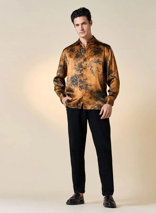 Iconic Iconic All-Over Print Shirt with Long Sleeves