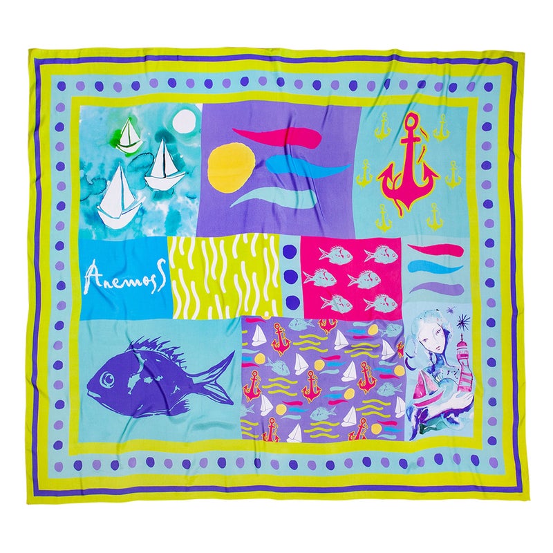 أنيموس باريو شاطئي للنساء، مقاس 120×140 سم، غطاء سباحة، لفّة سارونغ للنساء، تنورة لملابس السباحة، وشاح شاطئي طويل الحجم، بطباعة ملوّنة - Image 4