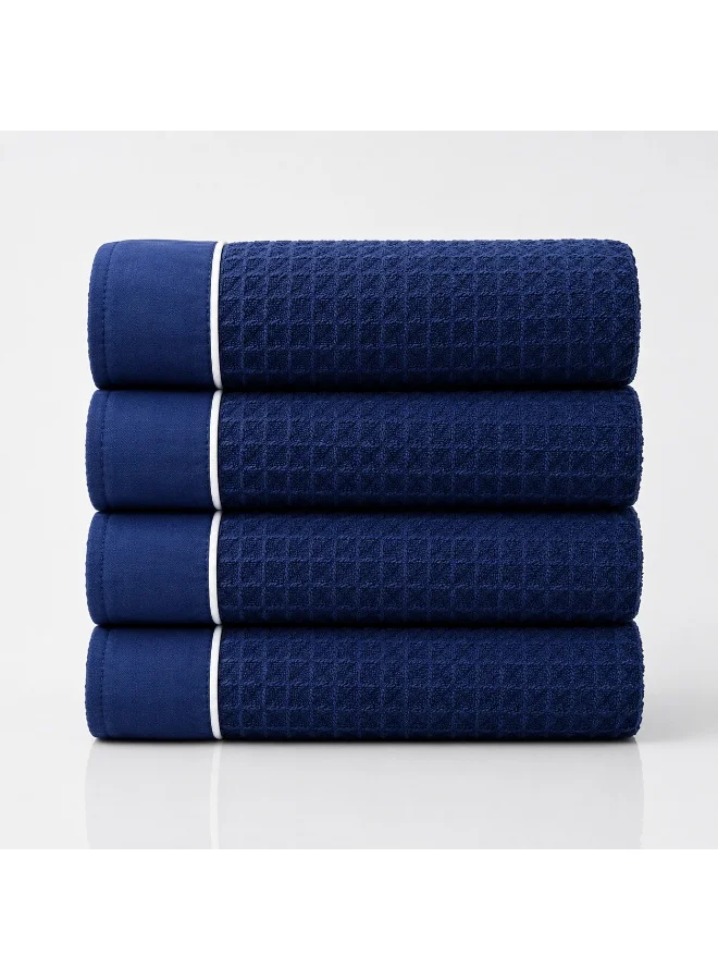 Donetella Hand Towels (Pack of 4, 50x90 cm) – Microfiber 310 GSM Waffle Weave Ultra Soft & Highly Absorbent Quick Dry , Lightweight Solid Hand Towel for Bathroom, Gym, Spa & Travel.