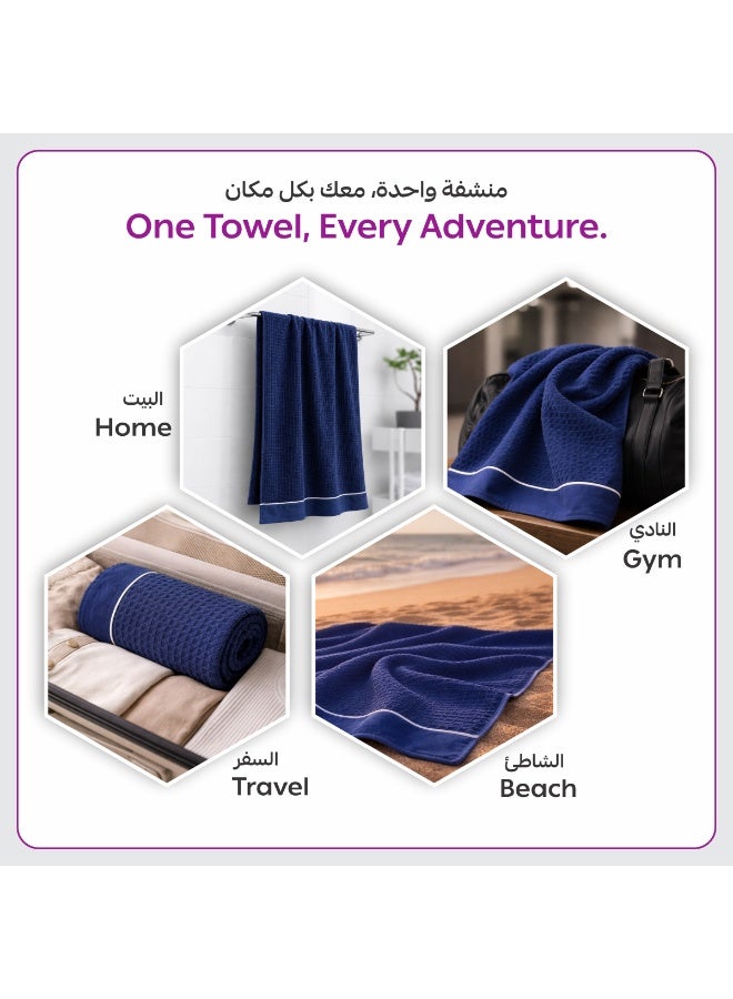 دوناتيلا مناشف يد (عبوة من 4 قطع، 50 × 90 سم) – مايكروفايبر 310 GSM بنسيج وافل – فائقة النعومة وعالية الامتصاص وسريعة الجفاف، خفيفة الوزن بلون سادة للحمام، الجيم، السبا والسفر. - Image 4