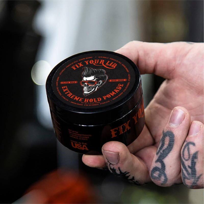 Fix Your Lid Extreme Hold Hair Pomade For Men - High Shine Water Based Hair Gel 3.75 oz - Easy To Wash Out - Image 5