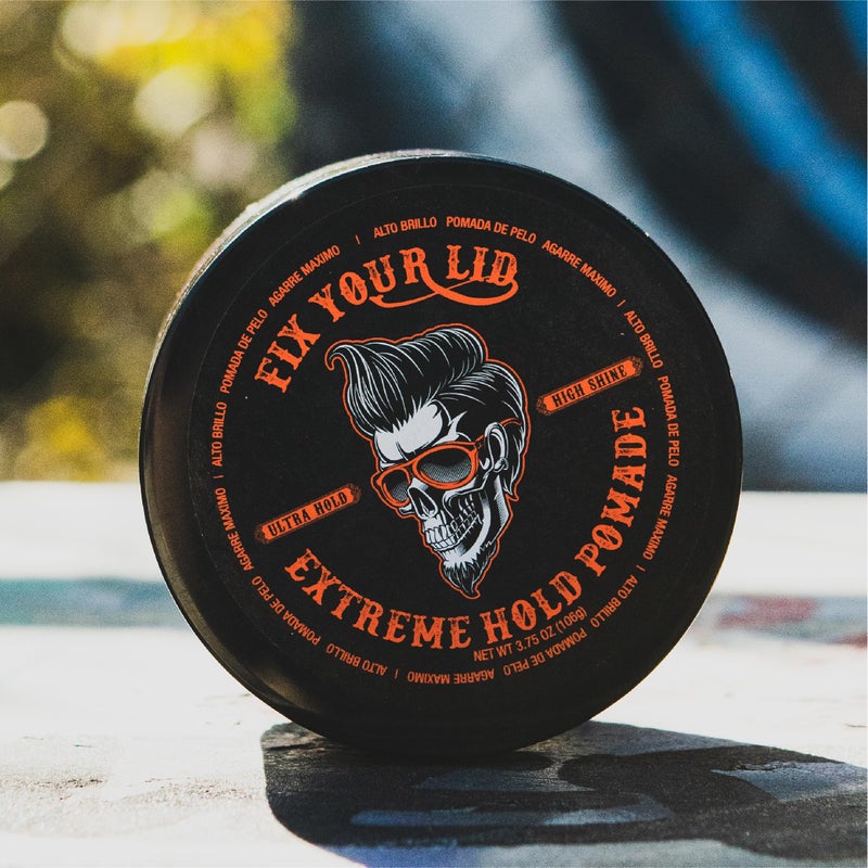 Fix Your Lid Extreme Hold Hair Pomade For Men - High Shine Water Based Hair Gel 3.75 oz - Easy To Wash Out - Image 2