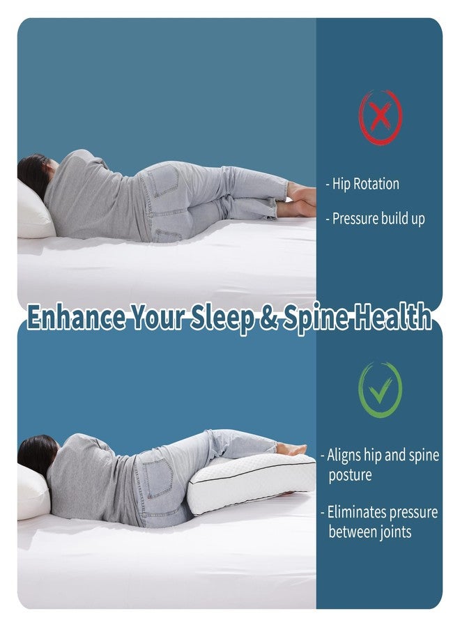 HOMBYS Shredded Memory Foam Knee Pillow for Side Sleepers, 5.5" Height Pillow Between Legs for Aligns Spine & Relieves Pressure Hip & Leg Elevation, Supportive Pillow for Pregnancy, Sciatic,White - Image 2