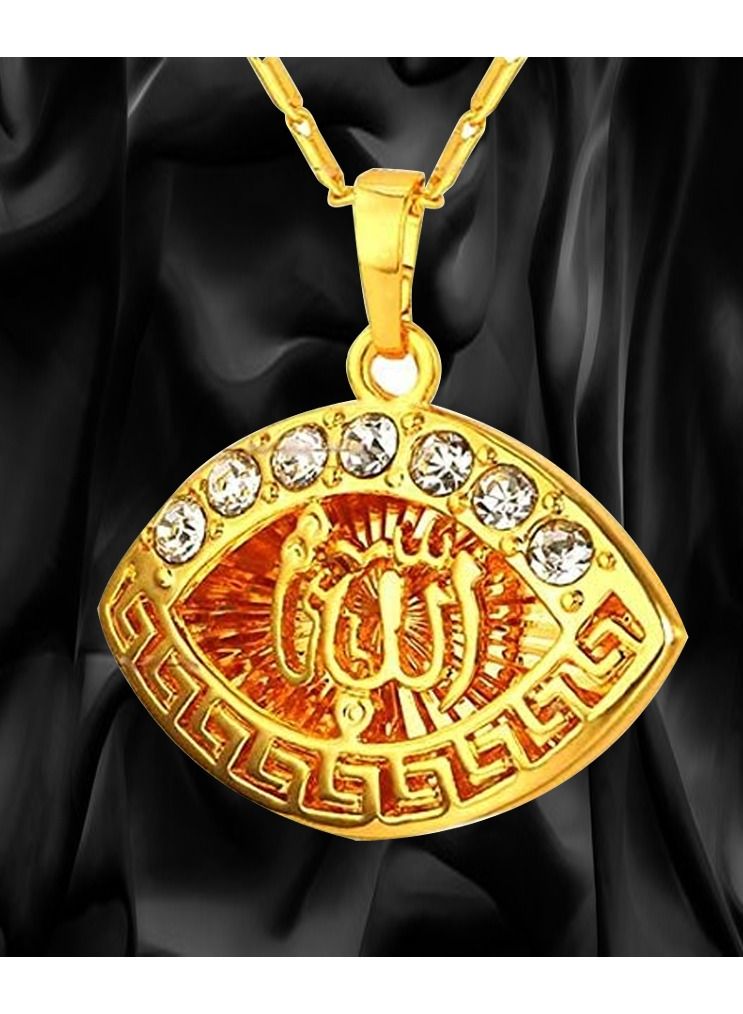 DubaiGallery Fashion Jewelry Highly craftsmanship Dubai Gold plated luxury Golden Islam Allah Pendant Necklace For Women Girls Men - Image 3
