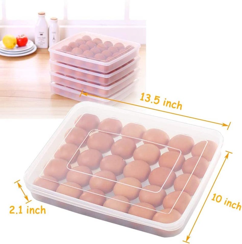 Hamiggaa Covered Egg Holder for Refrigerator,30 Deviled Egg Tray with Lid,Plastic Egg Containers,Fridge Egg Dispenser Egg Storage Box - Image 3
