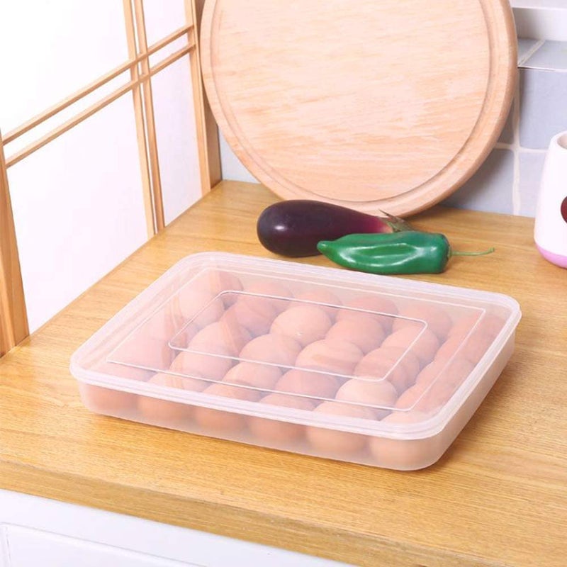Hamiggaa Covered Egg Holder for Refrigerator,30 Deviled Egg Tray with Lid,Plastic Egg Containers,Fridge Egg Dispenser Egg Storage Box - Image 5