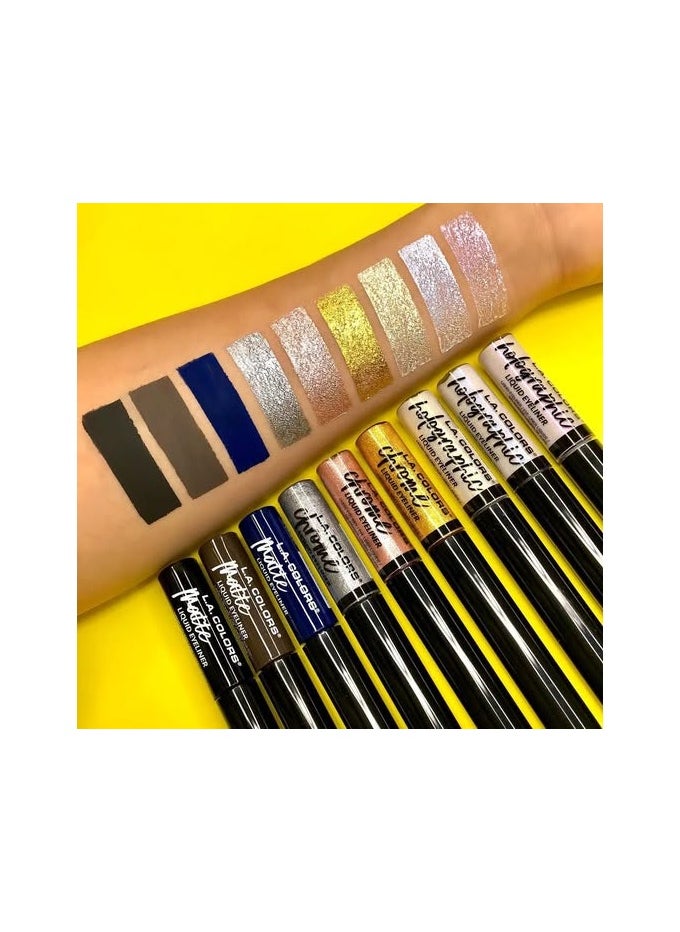 LA Colors L.A. Colors Liquid Eyeliner Matte, Chrome and Holographic 5ml  - Image 2