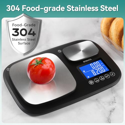 BOMATA 0.01g/500g & 1g/15kg Dual Platform Kitchen Scale with Two Precisions, Accumulation Function, Gram and Ounce, Digital Scale for Food, Baking, Yeast, Jewelry B614 - Image 4