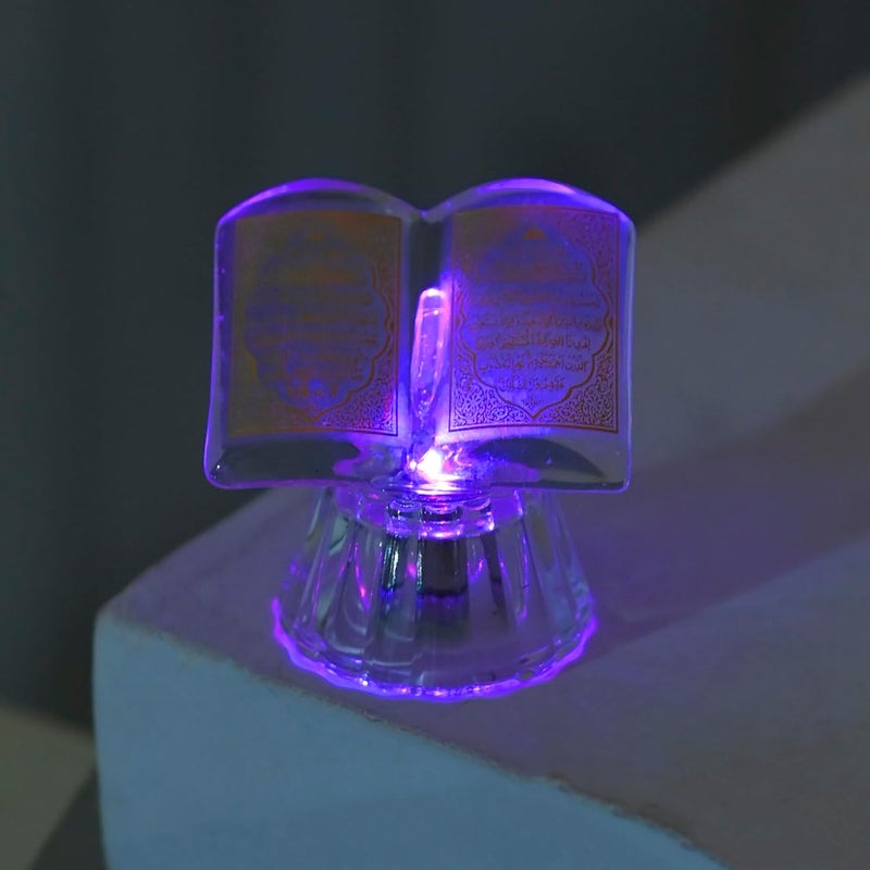 KhwajaDarbar KhwajaDarbar Islamic Quran Replica Crystal Book with LED Light Collectible Gift DSGN2  - Image 3