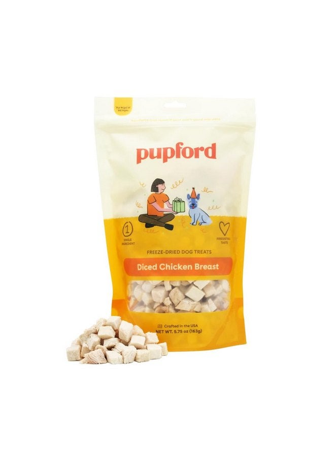 بوبفورد حلوى صدور الدجاج المجففة بالتجميد من Pupford للكلاب والجراء - حلوى صحية طبيعية للكلاب مكونة من مكون واحد - صنع في الولايات المتحدة الأمريكية (3 أونصة) - Image 1