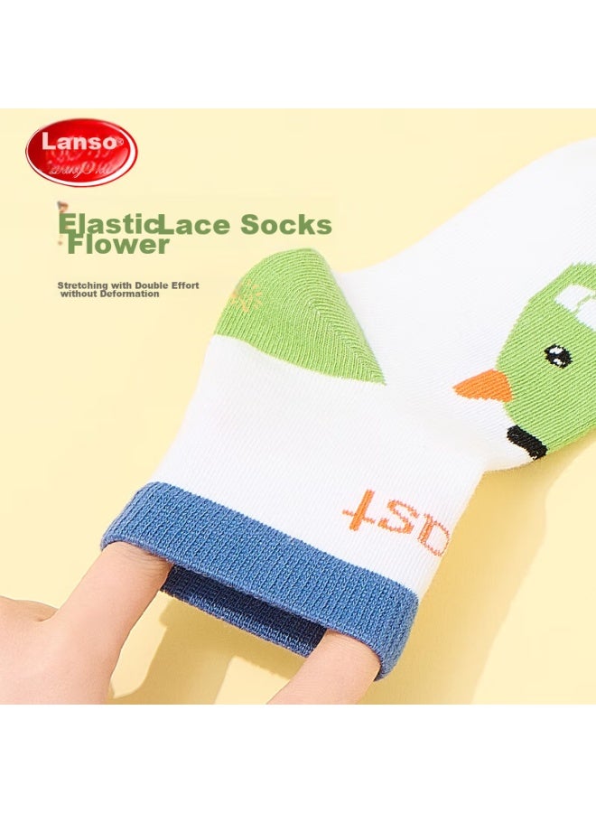 LANG SHA Langsha Children's Socks, Boys' Mid-calf Cotton Socks For All Seasons, High-elastic Comfortable Student Casual Sports Socks, 5 Pairs Pack - Image 2