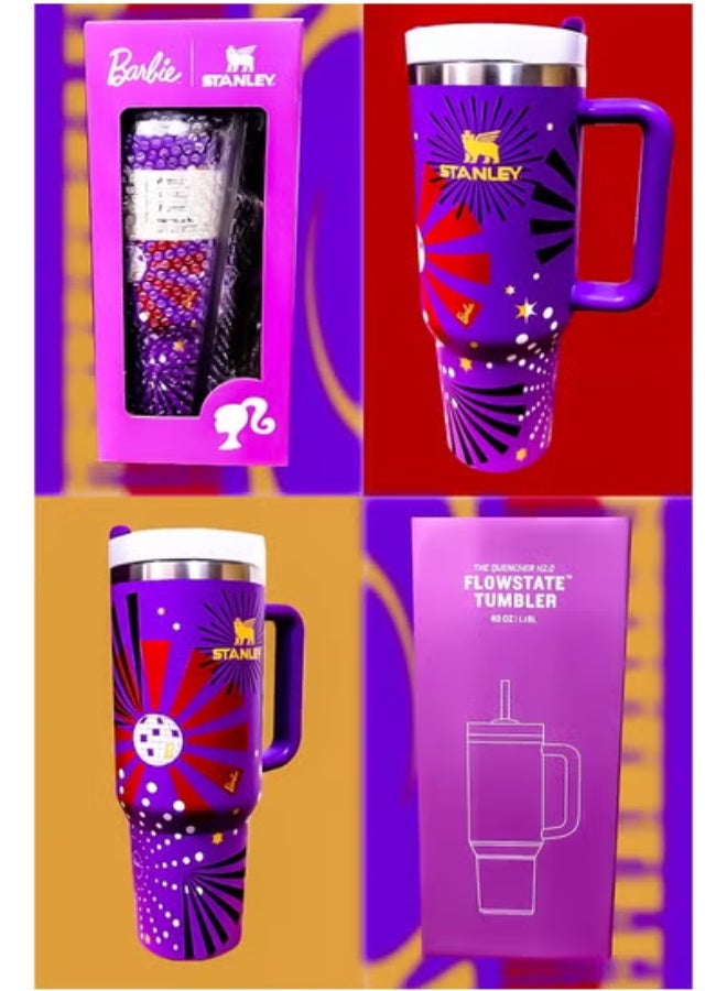 Stanley x Barbie 40oz Tumbler Limited Edition – Stainless Steel Travel Mug with Reusable Straw | BPA-Free, Eco-Friendly & Dishwasher Safe | Leakproof FlowState Lid | Double-Wall Insulation Keeps Drinks Hot for 16 Hours & Cold for 24 Hours | Slim Base Fits Car Cup Holders | Ergonomic Handle for Convenient Use at Home, Work, Travel, Gym & Outdoors | Stylish & Durable Reusable Thermal Cup