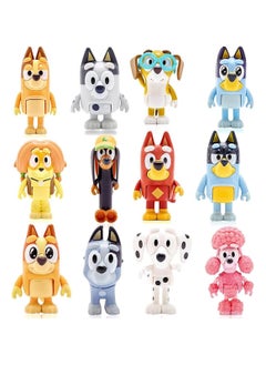 General 12 PCS Wolfs-Bluey Family Friends Playset Action Joint Movable Figures Party Supplies Birthday Party Room Decoration Cake Figurine  - Image 1