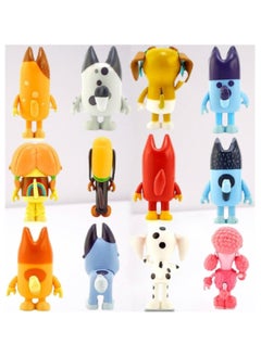 General 12 PCS Wolfs-Bluey Family Friends Playset Action Joint Movable Figures Party Supplies Birthday Party Room Decoration Cake Figurine  - Image 2