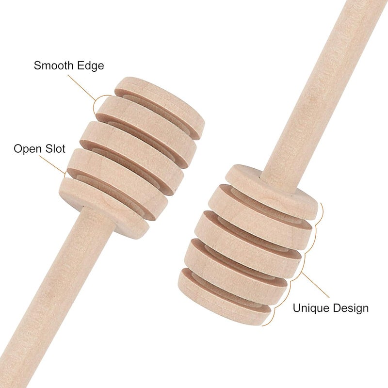 WixiTool 51 PCS Honey Sticks Dipper, 3 Inch Mini Wooden Honeycomb Sticks, Small Honey Stirrer Stick, Honey Sticks for Honey Jar Dispense Drizzle Honey and Wedding Party Favors Gift - Image 3