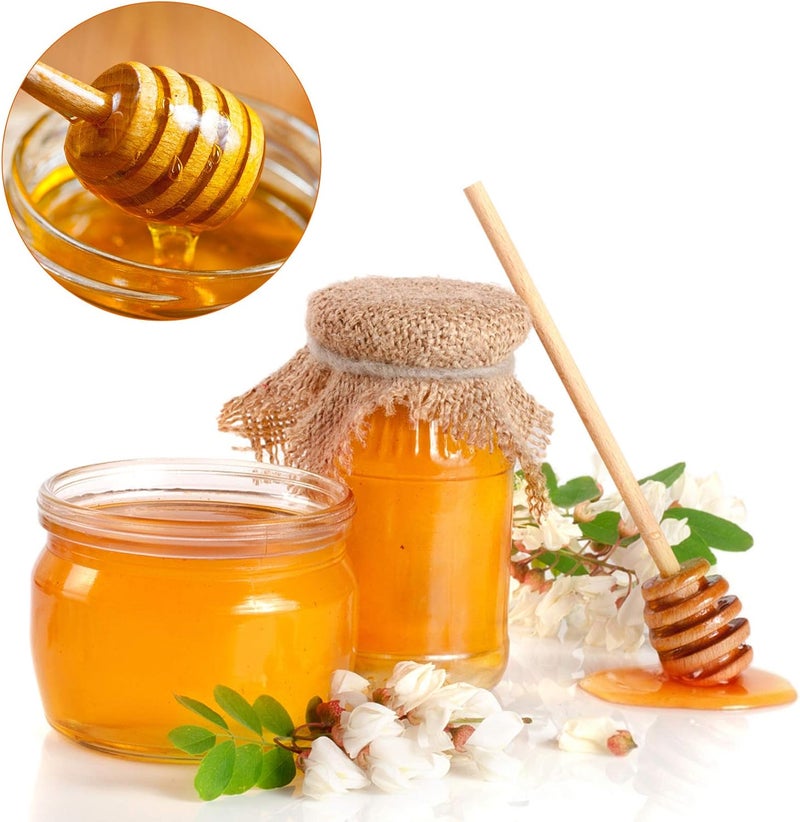 WixiTool 51 PCS Honey Sticks Dipper, 3 Inch Mini Wooden Honeycomb Sticks, Small Honey Stirrer Stick, Honey Sticks for Honey Jar Dispense Drizzle Honey and Wedding Party Favors Gift - Image 4