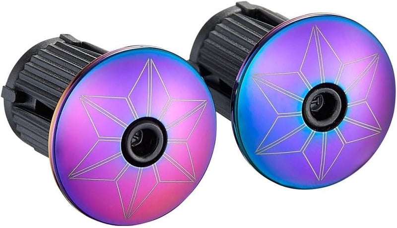 SUPACAZ Super Sticky Kush Star Fade Bike Handlebar Tape – Oil Slick Plugs – Superior Grip – Vibration Dampening - Image 3