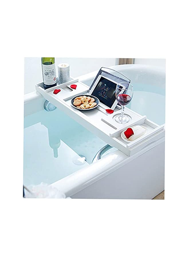 IAF Bathtub Caddy Tray Bamboo Spa Bathtub Caddy Organizer Book Wine Holder Nonslip Bottom Extendable Sides - Image 3