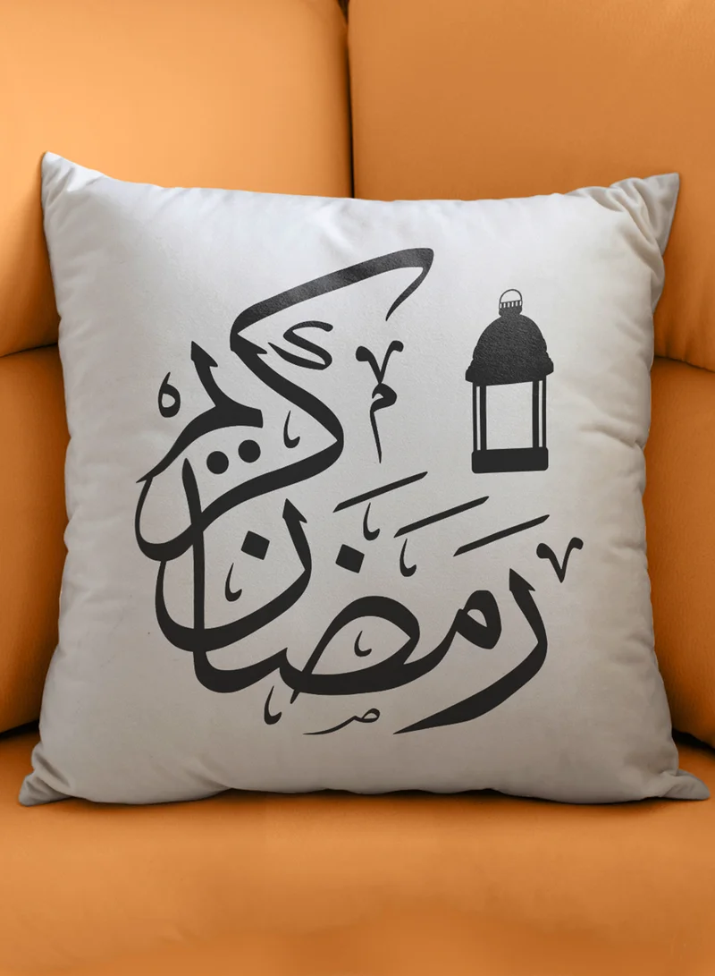 لوحة غطاء وسادة من البوليستر بتصميم رمضان كريم مع فانوس رمضان