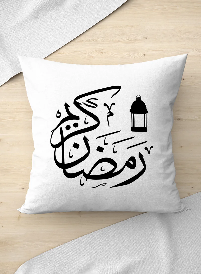 لوحة غطاء وسادة من البوليستر بتصميم رمضان كريم مع فانوس رمضان