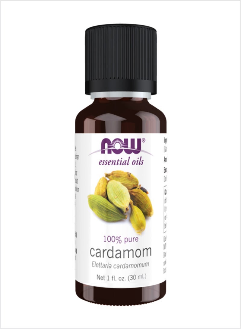 NOW Cardamom Essential Oil - 100% Pure & Warming Spice, 30ml
