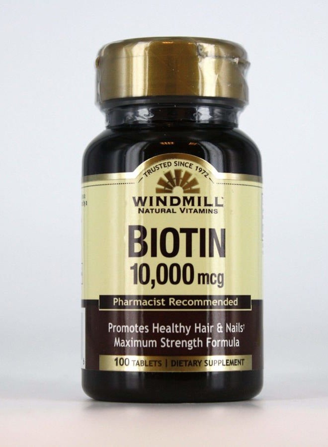 Biotin 10,000 mcg 100 Tablets