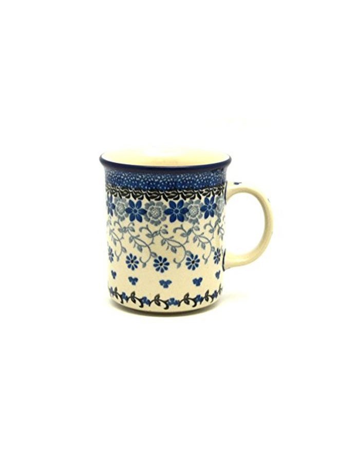 Polish Pottery Gallery Mug - Straight Sided - Silver Lace - Image 1