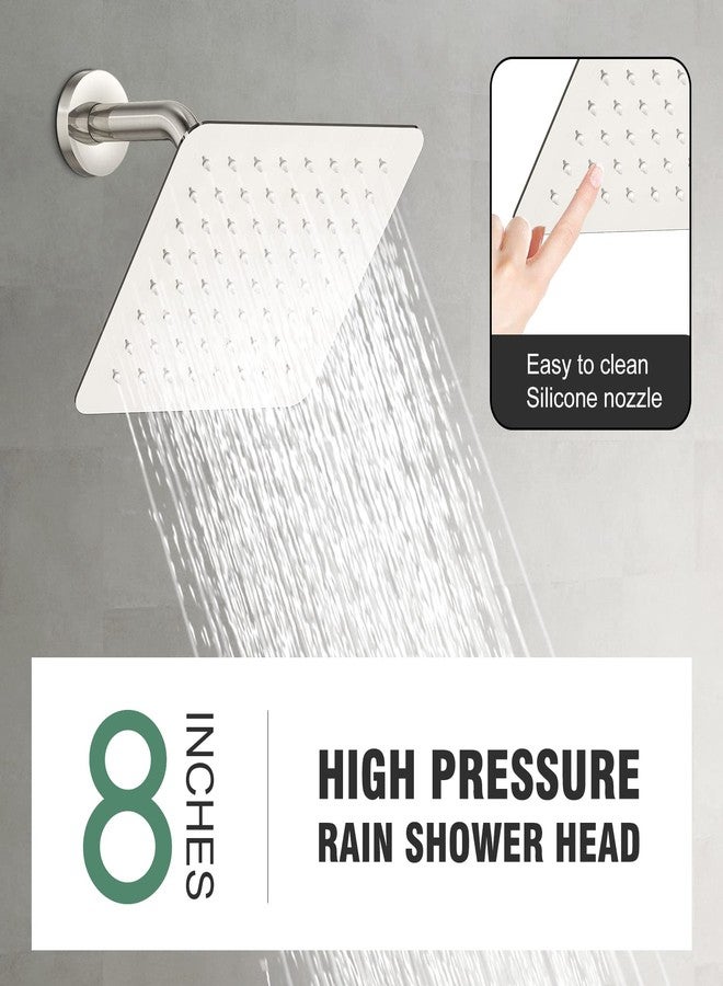 SunCleanse Shower Faucet Set with Tub Spout - SunCleanse Shower System (valve Included) with 8-inch Rain Shower Head and Bathtub Faucet - Brushed Nickel Shower Tub Kit for Bathroom - Image 5