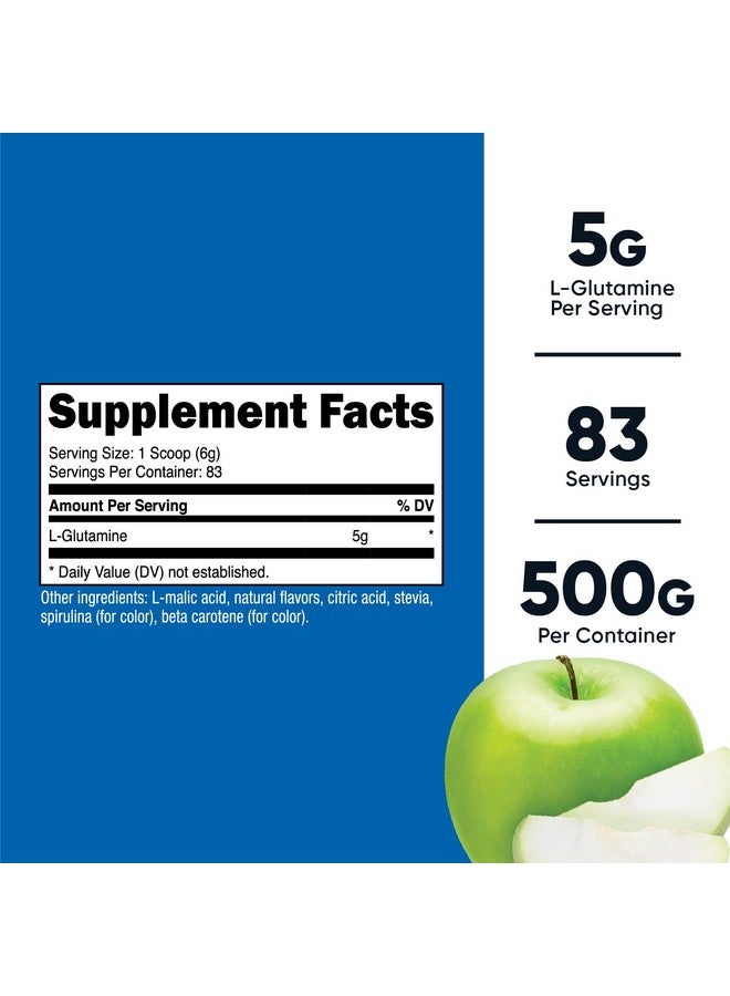 Nutricost L-Glutamine Powder Supplement (Green Apple) 500g - Gut Support, 5 Grams per Serving, Sweetened with Stevia - Gluten Free, Non GMO - Image 2