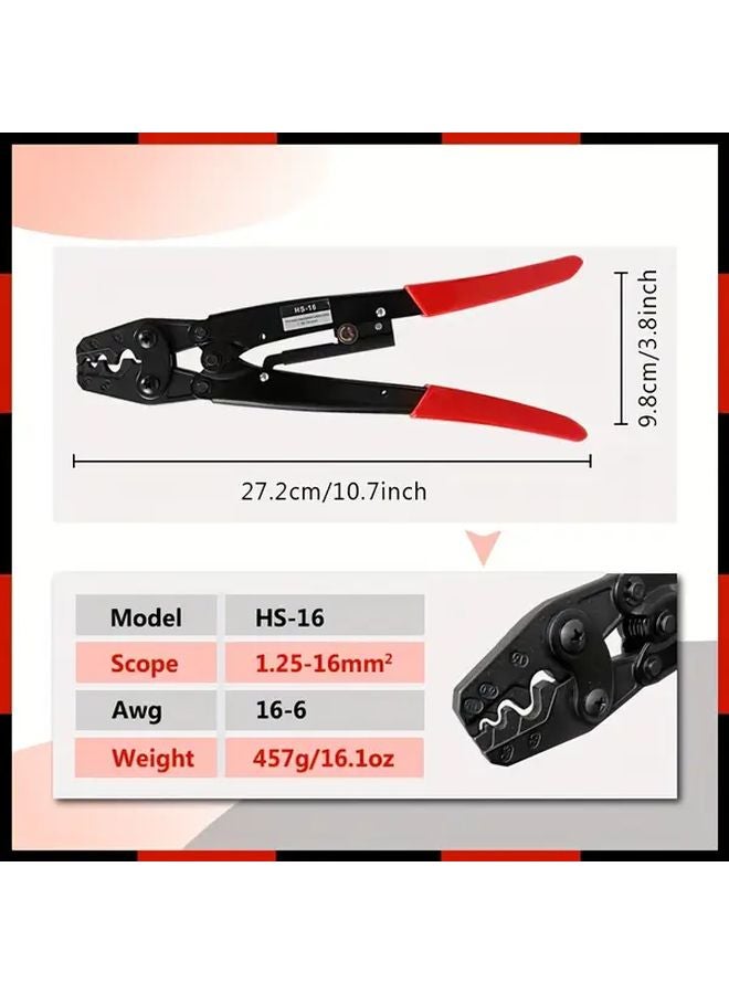 Red Ratchet Quick Wire Pliers Crimping Tool for Copper Tubes Aluminum Sleeves - Image 4