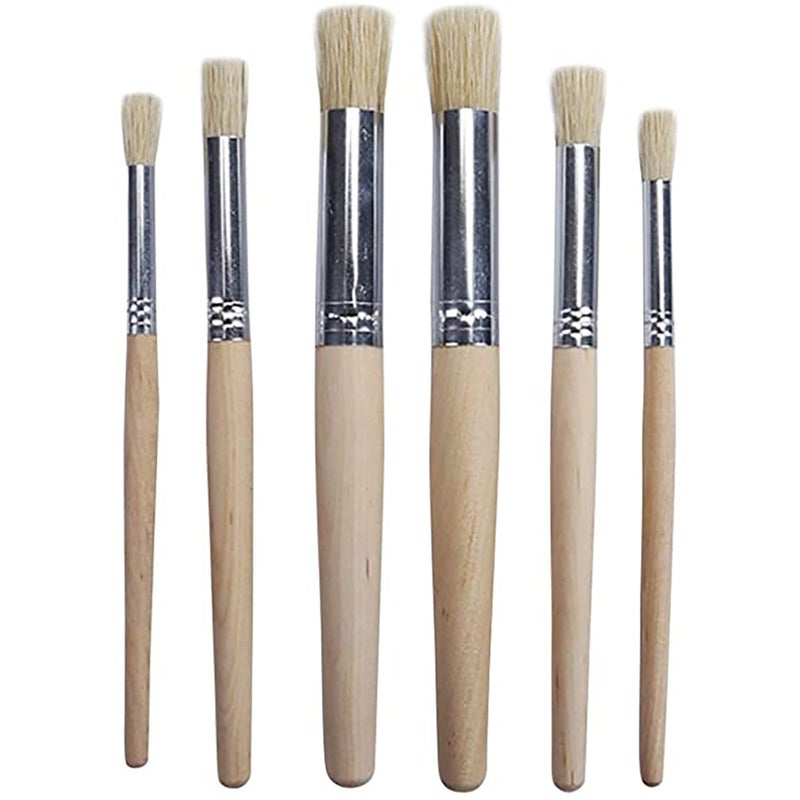 Zikra Acrylic Paint Brush, Chalk Brushes, Painting Brush, Round Chalk Paint Brushes Paint Chip Brushes Painting Brushes with Wood Handle for Acrylic Watercolor Oil Painting - Image 1