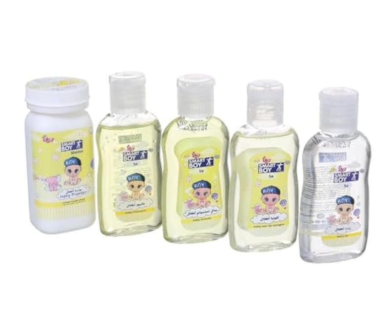 Baby Skin & Hair Care Set (Shampoo + Conditioner + Powder + Oil + Lotion), Yellow DR-A-624 - Image 3