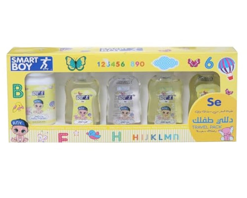 Baby Skin & Hair Care Set (Shampoo + Conditioner + Powder + Oil + Lotion), Yellow DR-A-624 - Image 2